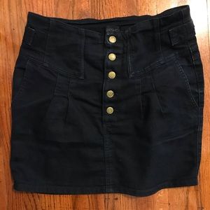 Top Shop High waisted denim skirt with gold button